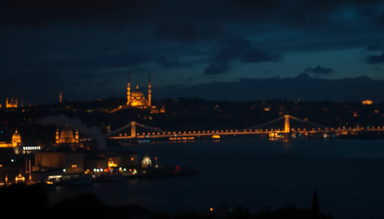 Istanbul skyline at night